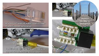 Een UTP kabel maken zonder gereedschap gebruik een CAT6 wandcontactdoos ipv RJ45 con [upl. by Werdnael123]