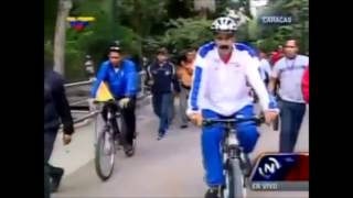 Maduro se cae de una bicicleta y Homero le dice idiota [upl. by Ecyle]