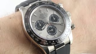 Rolex Daytona White Gold Oysterflex Strap 116519LN Luxury Watch Review [upl. by Dyche]