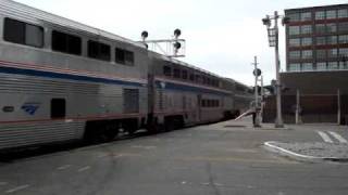 Amtrak Coast Starlight 11 departing OaklandJack LondonCA AWESOME HORN [upl. by Euqinotna]