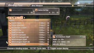 WKC 2 Weapon  Staves Level 20 Complete Binding List White Knight Chronicles II HD [upl. by Ainuj]