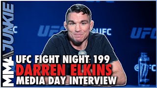 Darren Elkins Cub Swanson will spill blood by looking at me 😂  UFCVegas45 [upl. by Lenehc622]