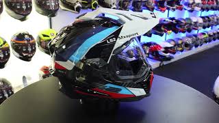 LS2 MX701 Explorer Carbon Frontier Off Road Helmet Gloss BlackBlue [upl. by Nuhsar68]