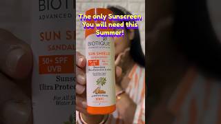 Biotique Sun Shield Sandalwood 50Spf biotique summer sunscreen review shorts viral [upl. by Haizek]