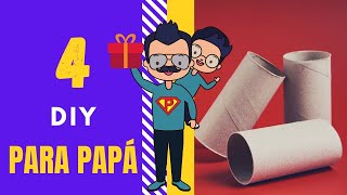 4 Manualidades Día del Padre con rollos de papel fáciles [upl. by Navannod]