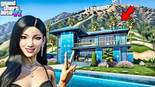 😍Franklins Girlfriend Mias Rare Blue Diamond Futuristic MansionGTA 5 Real Life Mod Remastered [upl. by Orelu]