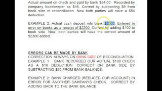 BANK RECONCILIATION ERROR TREATMENT [upl. by Ahsiuqat]