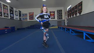 11YearOld Didn’t Let Leg Amputation Stop Cheerleading Dream [upl. by Ahsekyw]