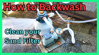 How to Backwash Sand Filter above ground pool Bestway Filter Cleaning [upl. by Heger]