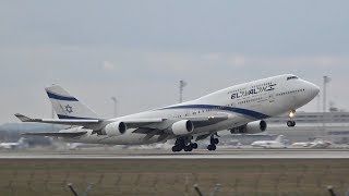 El Al Israel Airlines Boeing 747458 4XELB Flight LY5096 departure at Munich Airport [upl. by Octavius607]