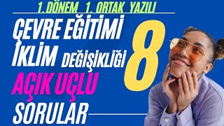 8 Sınıf Çevre Eğitimi ve İklim Değişikliği 1 Dönem 1 Yazılı Sınavı Açık Uçlu Soruları ve Cevaplar [upl. by Adamina135]