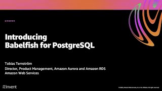 AWS reInvent 2020 Introducing Babelfish for Aurora PostgreSQL [upl. by Ldnek]