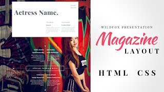 Magazine Layout Design  Html CSS  Responsive Magazine [upl. by Airretnahs187]