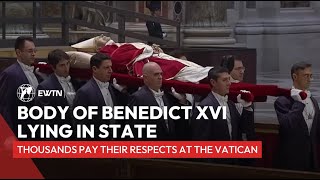 Funeral of Benedict XVI Body of Pope Emeritus lying in state in St Peter’s Basilica at the Vatican [upl. by Leora]