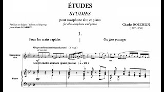 Charles Koechlin  15 Studies Op 188 for alto saxophone and piano with score [upl. by Gagnon]