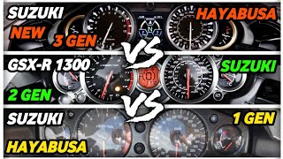 OLD suzuki hayabusa vs suzuki hayabusa 2 gen vs new hayabusa 2021  acceleration top speed sounds [upl. by Ledeen608]