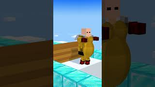 Fat 2 Fit Saitama vs Garou  Minecraft Shorts onepunchmanchallenge funnyanimation minecraft [upl. by Enirhtak]