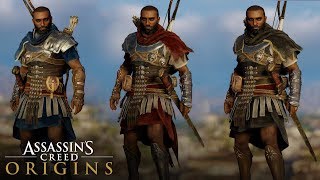 Assassins Creed Origins  All Roman Soldier Outfit How to Unlock HoodNo Hood [upl. by Scarlet860]