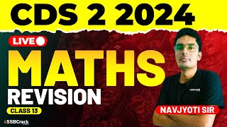 CDS 2 2024 Exam Maths Live  Revision  Class 13 [upl. by Munroe]