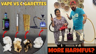 HUKKAH Vs Cigerret Vs Vape Vs Bidi 😡 Kaunsi Khatarnak hai 😱 Experiment [upl. by Anomis]