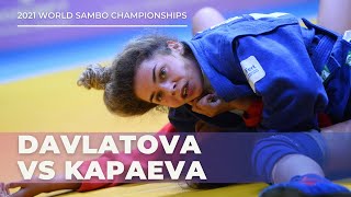 DAVLATOVA UZB vs KAPAEVA BLR Women 50 kg World Sambo Championships 2021 [upl. by Gnol203]