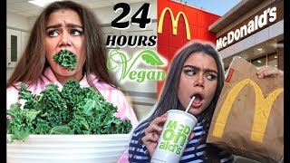 24 HOUR VEGAN CHALLENGE  VEGAN MCDONALDS   Flossie [upl. by Auberta]