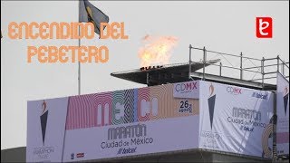 Encendido del Pebetero Estadio Olímpico UNAM Maratón 2018  wwwedemxcom [upl. by Yesnikcm]