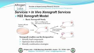 Altogen Labs H22 Xenograft Service Liver Cancer [upl. by Lindsy]