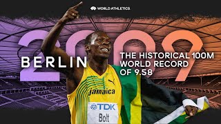 Usain Bolts 100m world record in Berlin 👀🔥  World Athletics Championships Berlin 2009 [upl. by Gardiner]