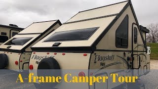 Forest River Travel Trailer Aframe Camper Tour  2018 Flagstaff 21TBHW [upl. by Kiran]