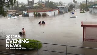 Storm brings heavy flooding to southern US [upl. by Leahcam989]