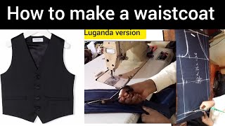 How to make a waistcoat  measure draft cut and join a burstcoat Luganda version [upl. by Alfreda]