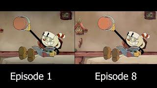 The Cuphead Show Episode 1 VS Episode 8 Comparison [upl. by Nhabois]