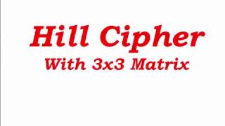 Hill Cipher  With 3x3 Matrix Multiplicative Inverse Example in Mod 26 [upl. by Conrado]