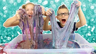 100 Layers of Glitter in Giant Clear Slime [upl. by Ahras]