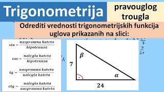 Trigonometrija Odrediti vrednosti trigonometrijskih funkcija uglova [upl. by Grishilda185]