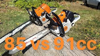 Stihl Big bore 500i Vs Ported 661 Long bar Power [upl. by Aylad]