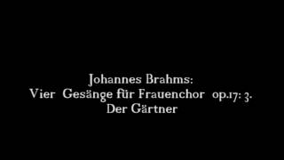 Johannes Brahms Vier Gesänge für Frauenchor op17 3 Der Gärtner 34 [upl. by Anglo]