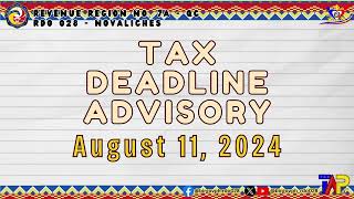 Tax Deadline Advisory [upl. by Chader]