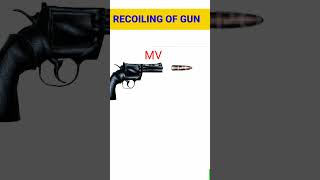 Recoiling of gun Recoiling velocity Conservation of linear momentum [upl. by Pang409]