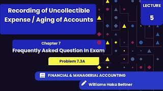 Chapter 7  Lecture 5  Frequently asked Question  Recording of Uncollectible Expense  Meigs [upl. by Henryson]