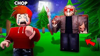 JASON CHASED CHOP THROUGH THE SCARY FOREST ROBLOX [upl. by Firestone]