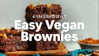 4Ingredient Easy Vegan Brownies  Minimalist Baker Recipes [upl. by Mcnair]