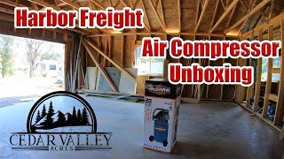 Harbor Freight  McGraw Air Compressor unboxing [upl. by Alrac551]