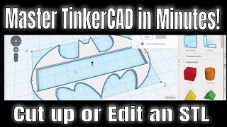 Cut up an STL file in Tinkercad  Master Tinkercad in Minutes [upl. by Maghutte118]