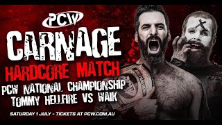 FULL MATCH Tommy Hellfire vs WAIK  PCW National Championship Hardcore Match [upl. by Nauqal561]