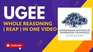 BITSAT 2022  UGEE REASONING  REAP  l WHOLE REASONING IN ONE VIDEO  UGEE IIIT HYDERABAD [upl. by Ynor]