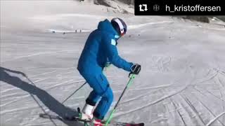 Back on snow Henrik Kristoffersen summer ski training alpine skiing SaasFee glacier slalom drills [upl. by Repard]