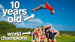 KID vs ADULTS EXTREME GYMNASTICS CHALLENGE [upl. by Latreshia242]