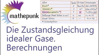 Die Zustandsgleichungen idealer Gase Berechnungen [upl. by Mcclelland]